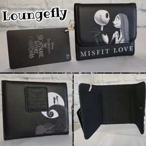 Loungefly Nightmare before Christmas Jack and Sally Misfit Love Black Wallet New